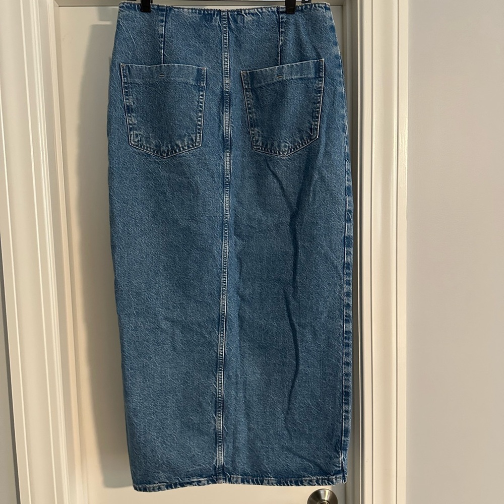 Zara Blue Denim Maxi Skirt